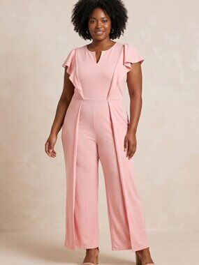 NWT | Sexyherry | Blush Pink | Ruffle Sleeve Wide Leg Jumper | 2XL